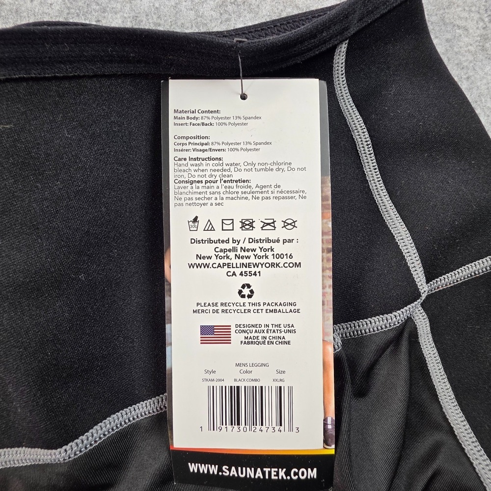 SAUNATEK Men's Neoprene Sweat Sauna Body Shaper Pants Waist Trainer Leggings 2XL - Picture 4 of 6